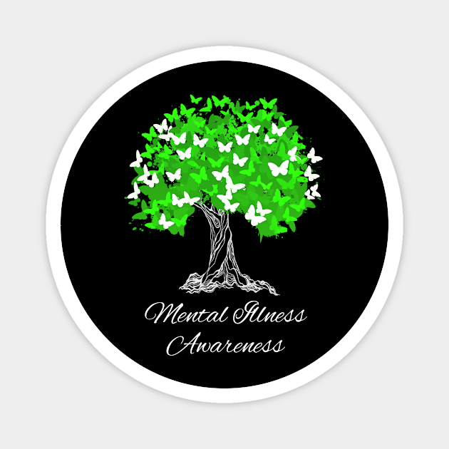 Mental Illness Awareness Butterfly Support Magnet by MerchAndrey